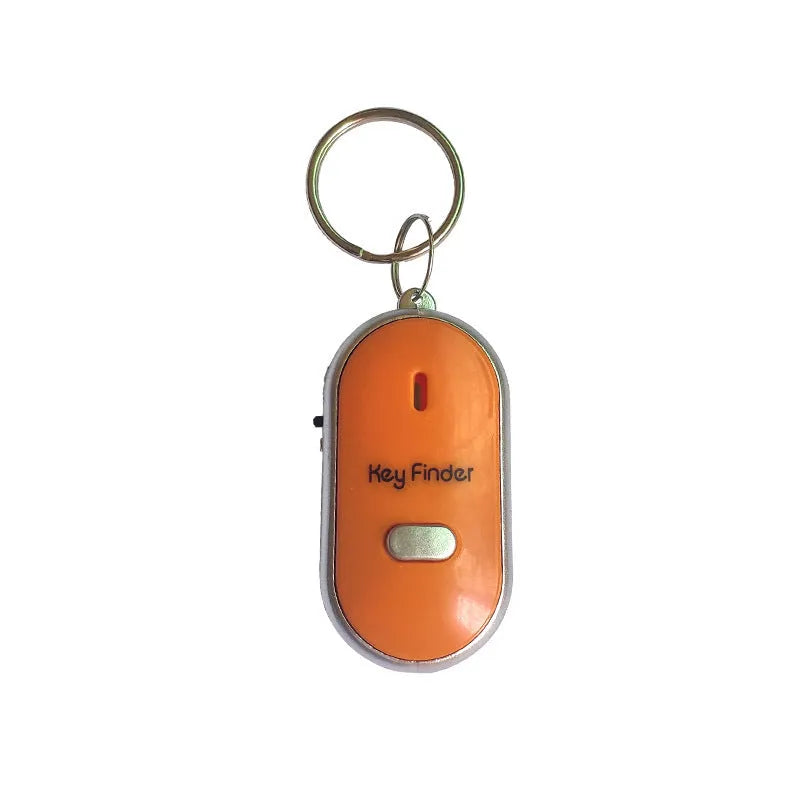 Oval plastic key finder pendant with voice control in red, blue, white, black, or orange.
