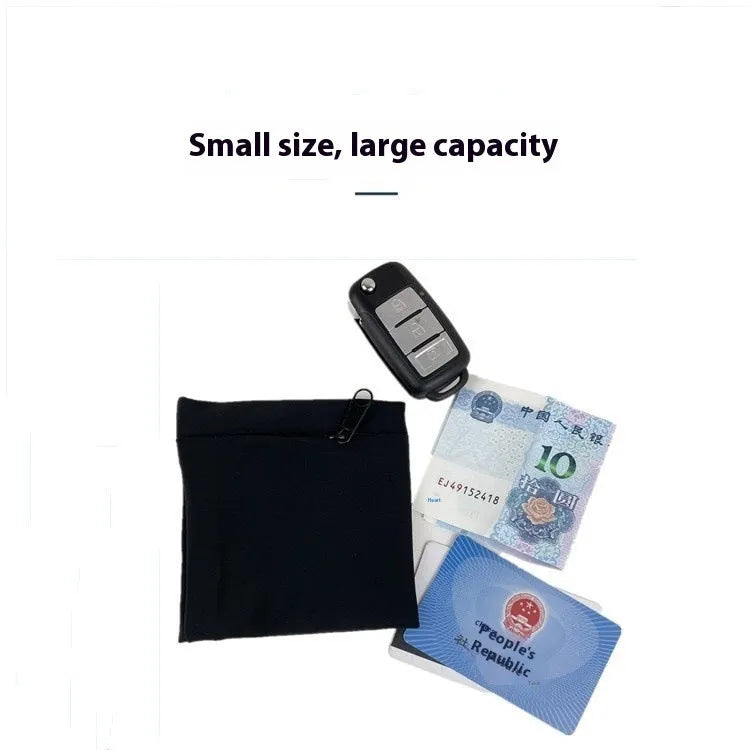 Adjustable fitness wrist bag with armband sleeve for mobile phone, shown in packaging.