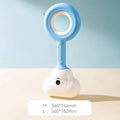 Blue dog pooper scooper with cloud-shaped jaw and comfortable grip handle for outdoor waste pickup