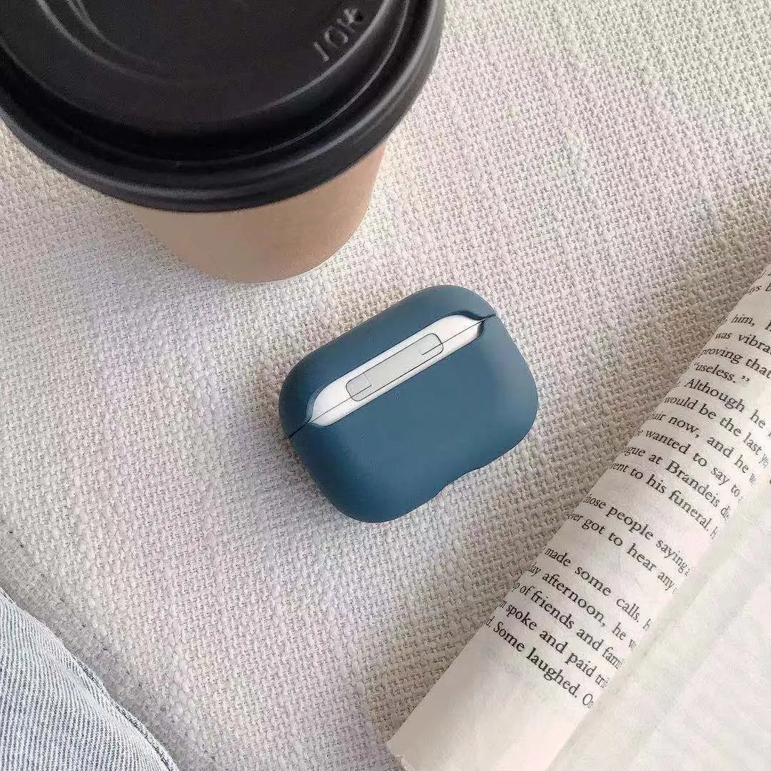 Plastic protective case for AirPods Pro earbuds shown in a selection of colours.