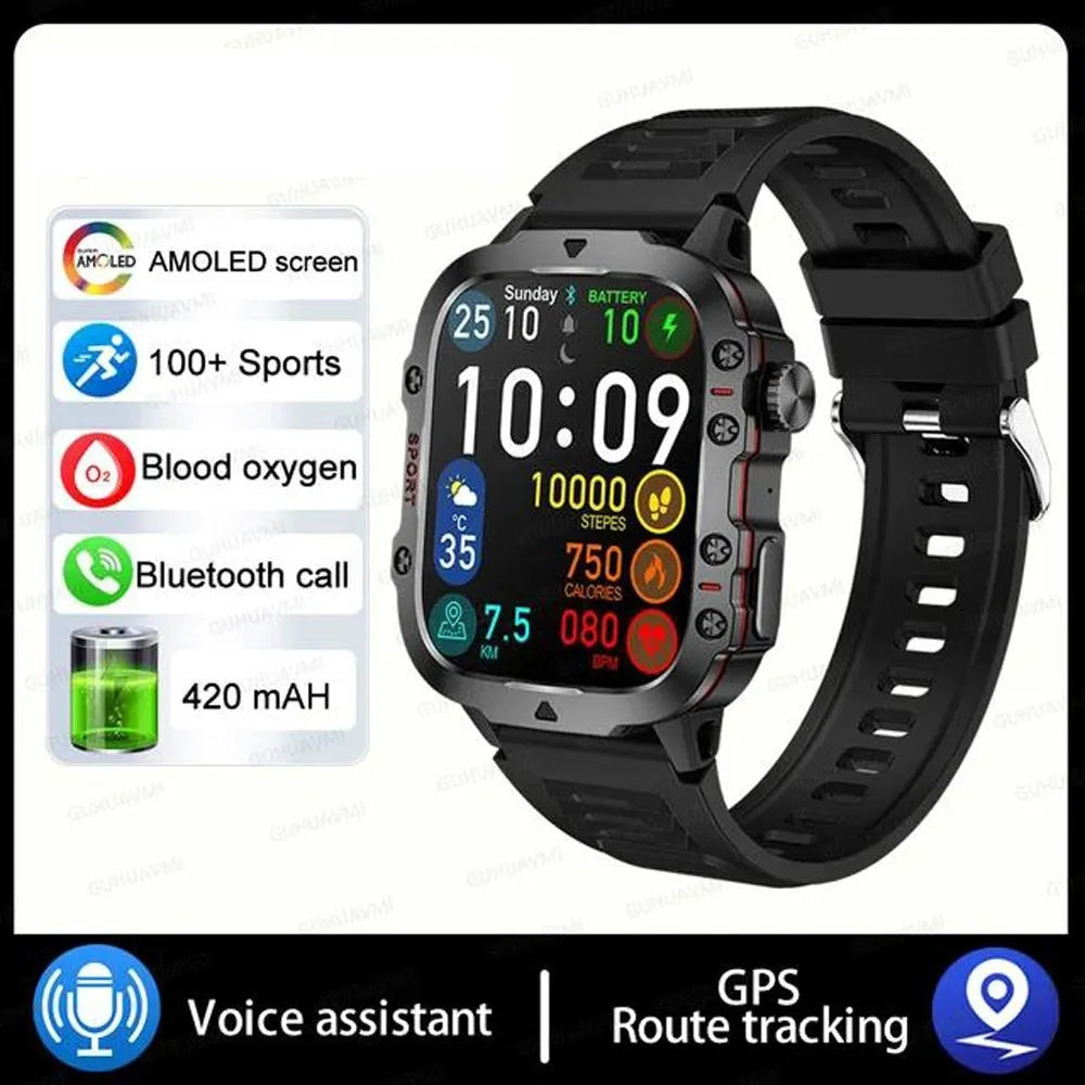 QX11 Smart Bluetooth Watch in black zinc alloy case with TFT touch screen displaying heart rate data