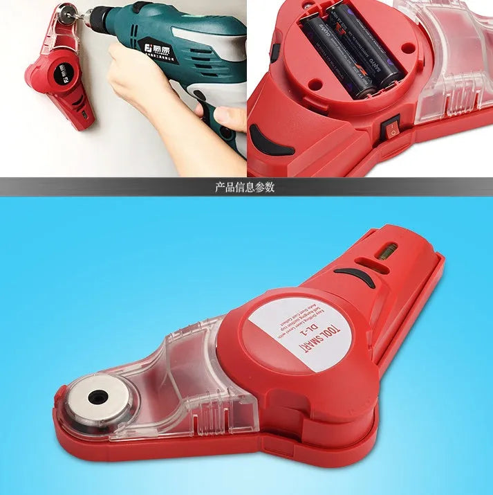 Red portable infrared laser level for woodworking and decoration levelling with punching function.