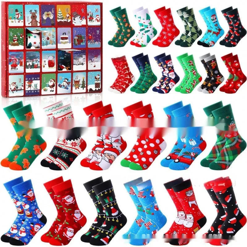 Christmas socks blind box containing random resin craft decoration for holiday displays