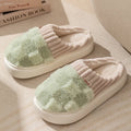 Women's plush house slippers in multiple colours with non-slip soles for indoor autumn and winter wear