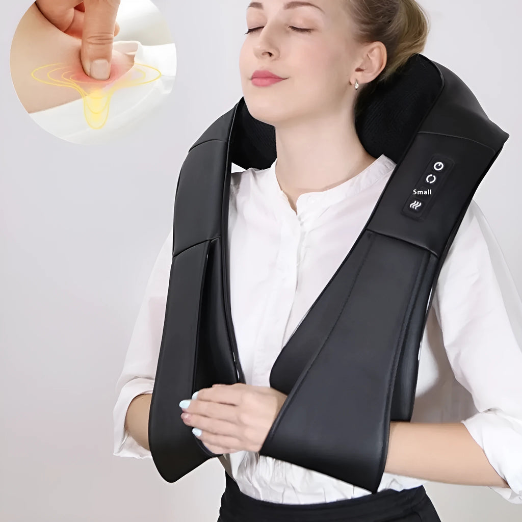 Black multifunctional household neck massager with handheld remote control