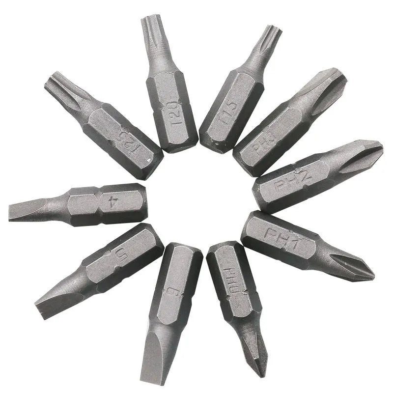 Mini L-shaped double-headed socket wrench set with 10 bits and 10 sockets in 45# steel