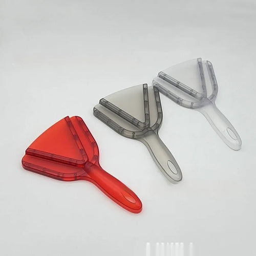 Adjustable telescopic plastic bottle opener with a non-slip handle in red, clear, and grey colour options.