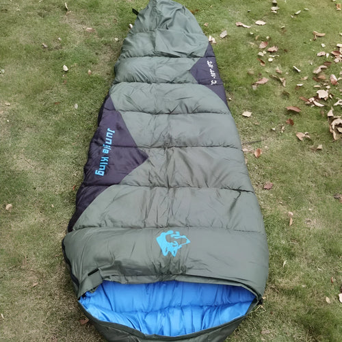 Cotton camping sleeping bag with compression storage bag in Army Green colour