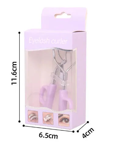 Lightweight eyelash curler with scissor handle in pink or purple colour options