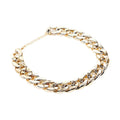 Adjustable geometric dog collar in KC gold with twisted chain design for small to medium dogs