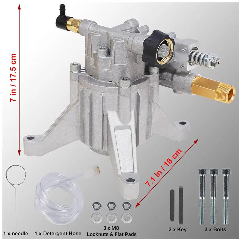 P170 swash plate aluminium pump for petrol pressure washer with perpendicular shaft connection