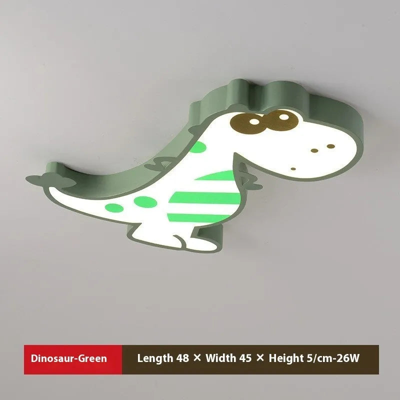 Cartoon dinosaur design ceiling light with white shade and dimmable function