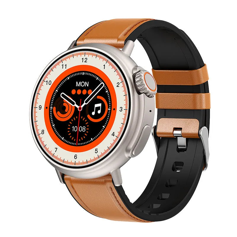 K9 smart watch with circular screen showing health metrics and payment functions on silicone strap