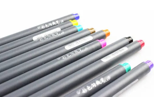 Ten 15.8 cm long technical drawing pens with 0.38mm fine line width for architecture and design.
