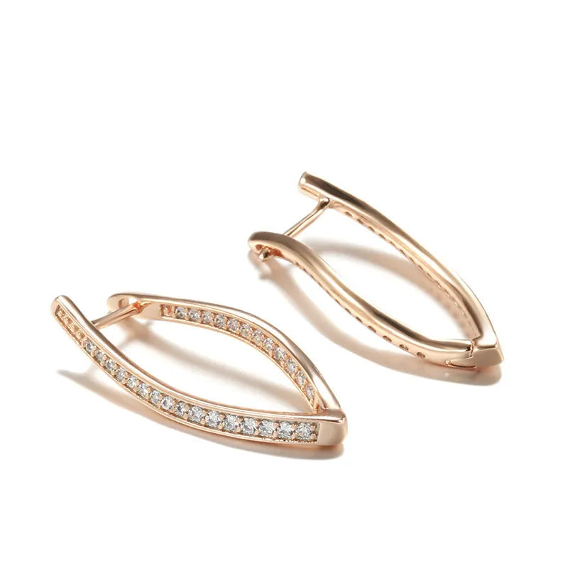 Geometric zircon eardrops earrings with H0493 colour on copper metal, ins-style dangle design