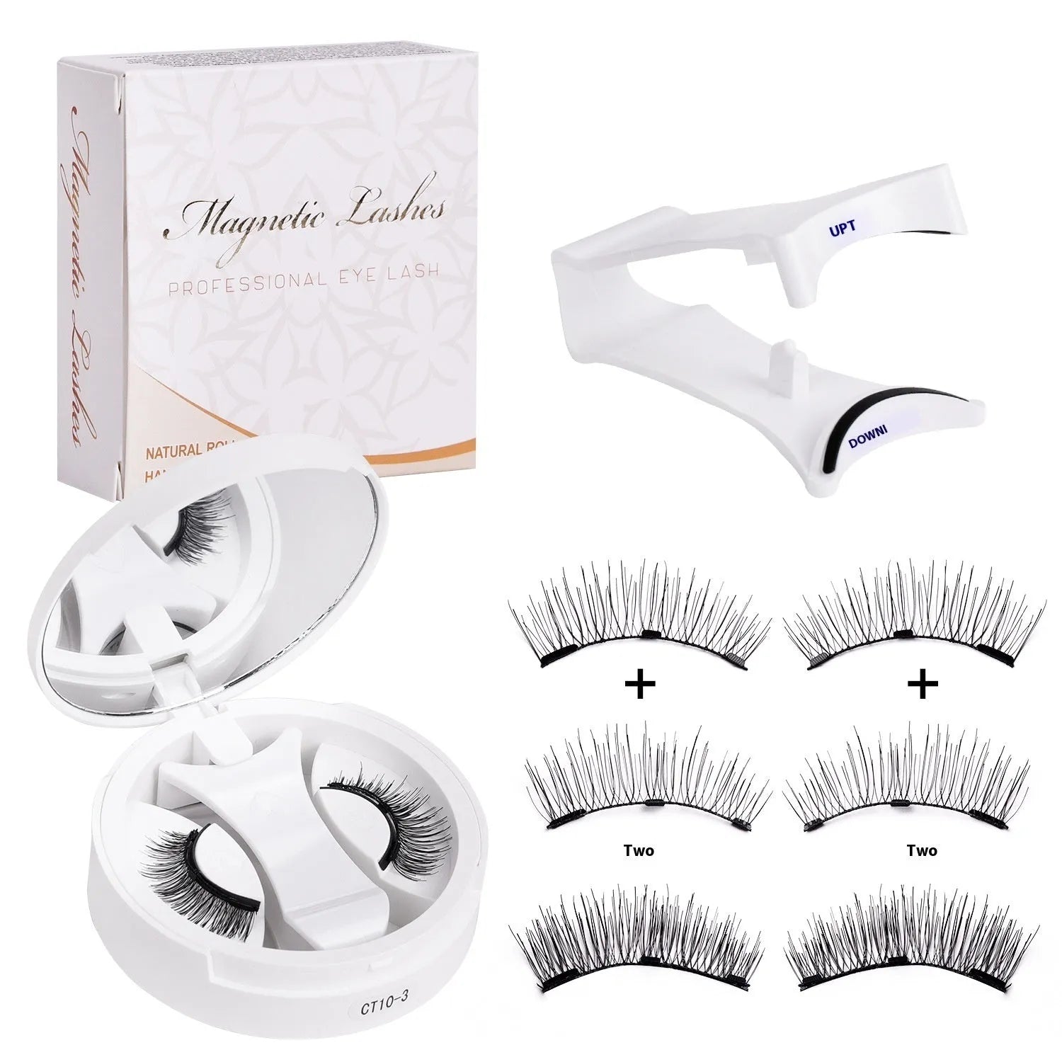 Portable magnetic false eyelashes with integrated soap holder in chemical fibre construction