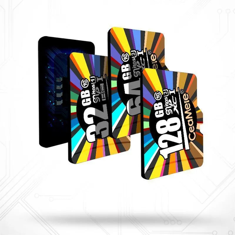 Class 10 memory card for smartphones, tablets, and dash cams, available in 8 GB to 256 GB capacities.