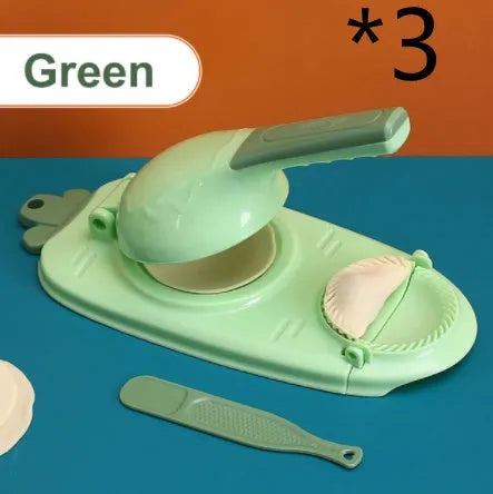 Orange and white manual dumpling skin press tool with ergonomic handle and hanging hole