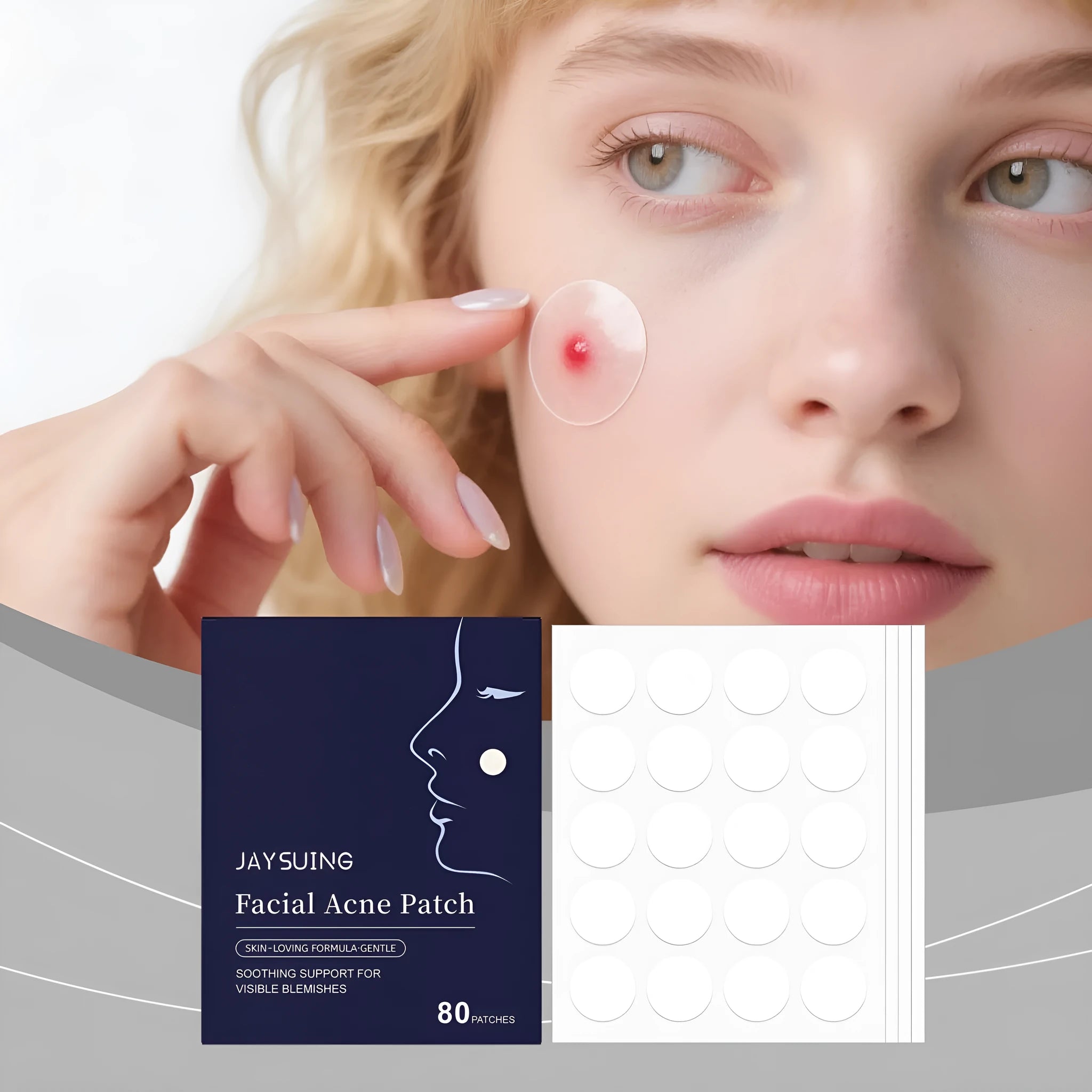 80 transparent hydrocolloid facial acne patches for gentle daily blemish treatment
