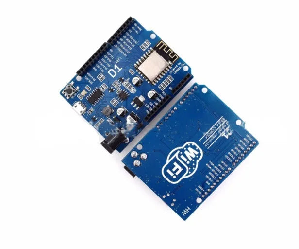 ESP-8266EX WIFI development board with black PCB and multiple connection pins