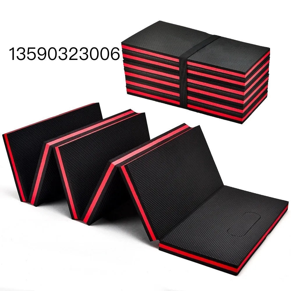Folding EVA kneeling mat for car repair with dimensions 116cm long by 40cm wide