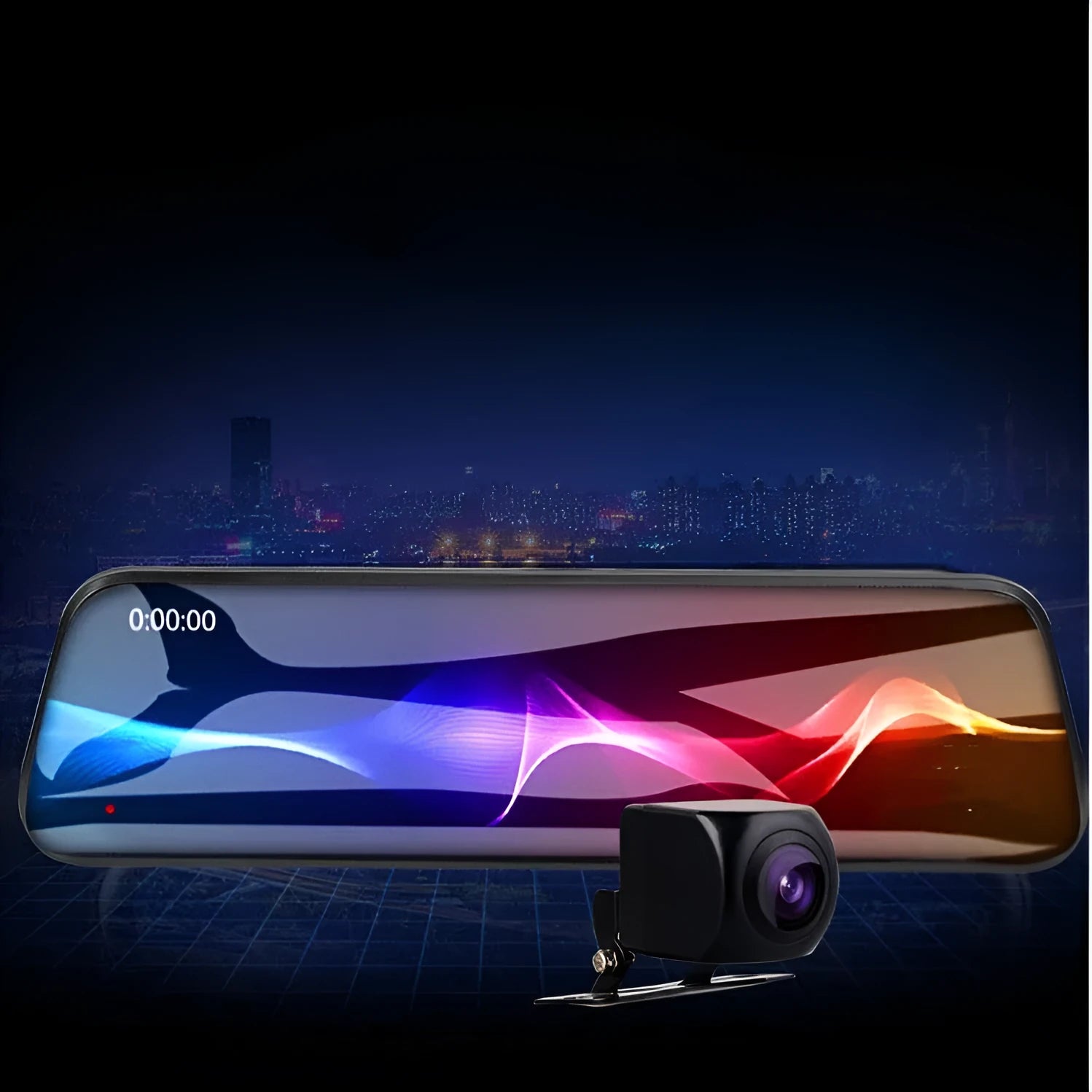 10-inch touch screen car dash camera with front and rear dual lenses for vehicle monitoring