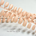 Frosted velvet Cat's Eye Aurora artificial nail art set in short ladder sizes on a display hand.