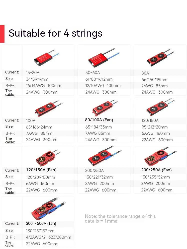 Dali lithium iron phosphate battery protection board BMS for 12V 4S systems