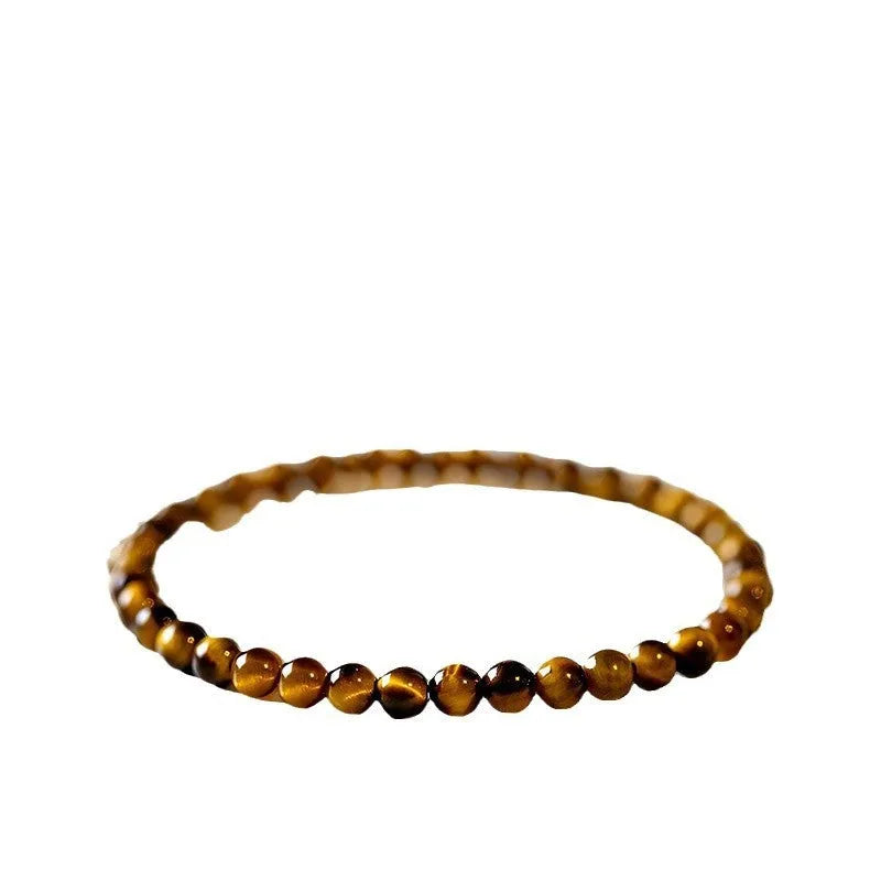 Handmade New Chinese style Tigereye bracelet with geometric round beads.
