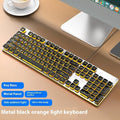 Button mute wired mechanical keyboard with USB cable in Metal Black blue backlight colour option.