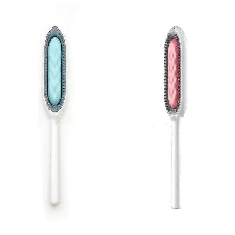 Green plastic pet hair removal comb with disposable adhesive wipes for cats and dogs