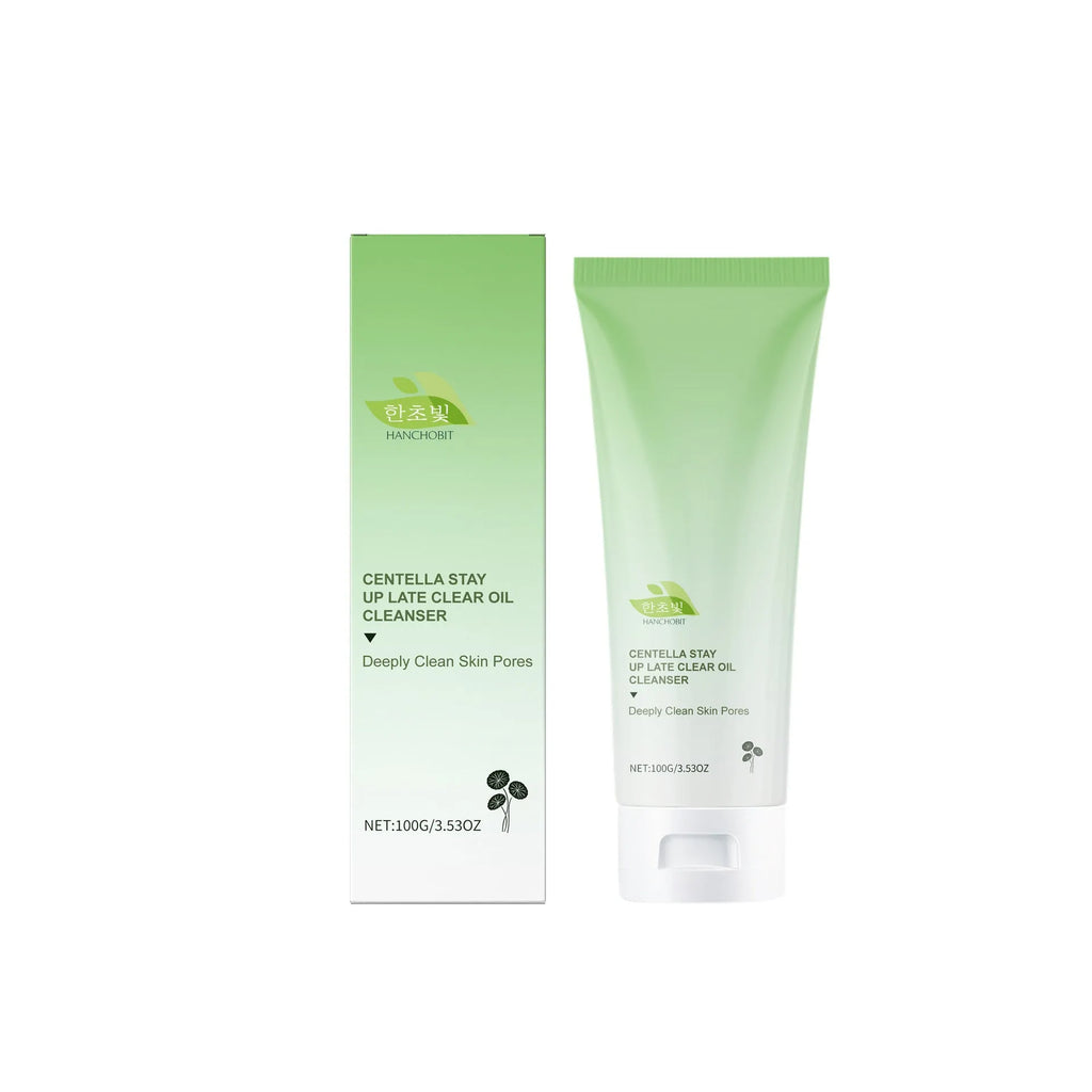 Close-up of a 100g tube of Centella Stay Up Late Clear Oil Cleanser