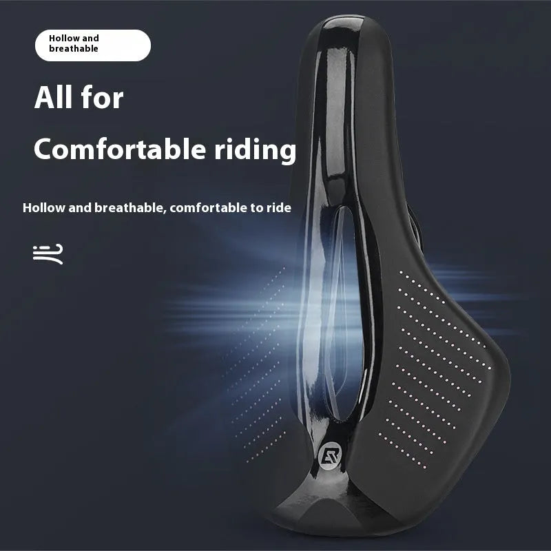 Medium size mountain bike seat cushion in black or pink colour options on bicycle saddle