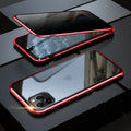 Glass anti-spy clamshell phone case for iPhone in a solid colour on a table.