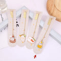Jane Lime Foodie cute pet cat cartoon design on a metal pendant bookmark with colourful graphic.