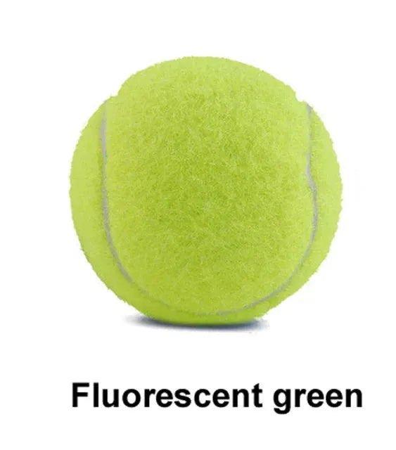 Bite-resistant rubber dog tennis ball in multiple colours including pink, blue and green