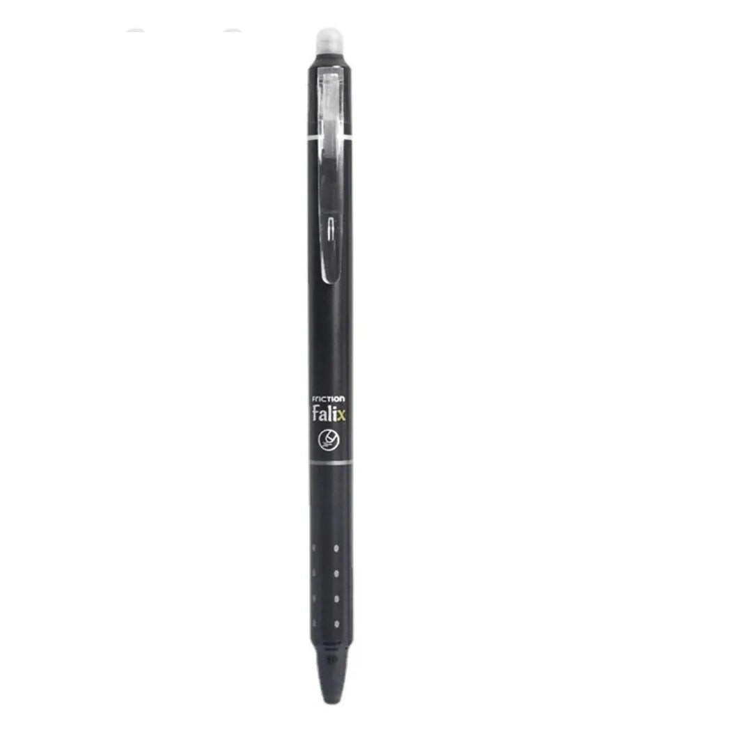 Hot erasable push gel pen with 0.5mm tip, plastic shell, blue or black refill option