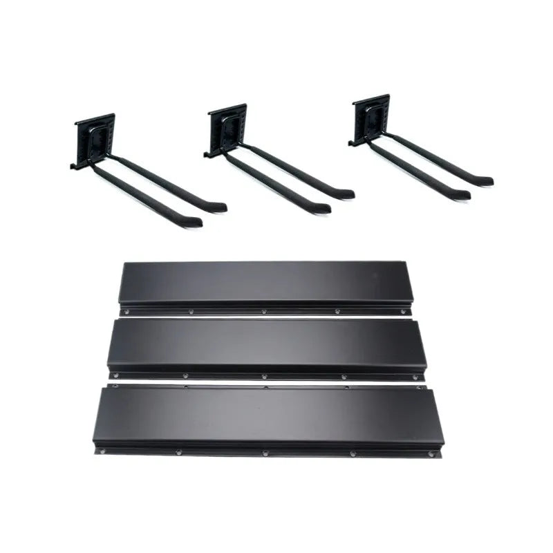 Heavy-duty garage removable adjustable wall hook with carbon steel alloy construction and 2 plates 6 hooks 2 straps