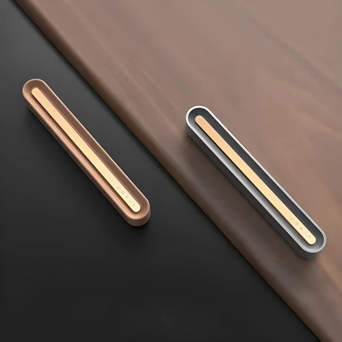 Long strip car aromatherapy ornament with air vent clip in metallic grey or walnut colour