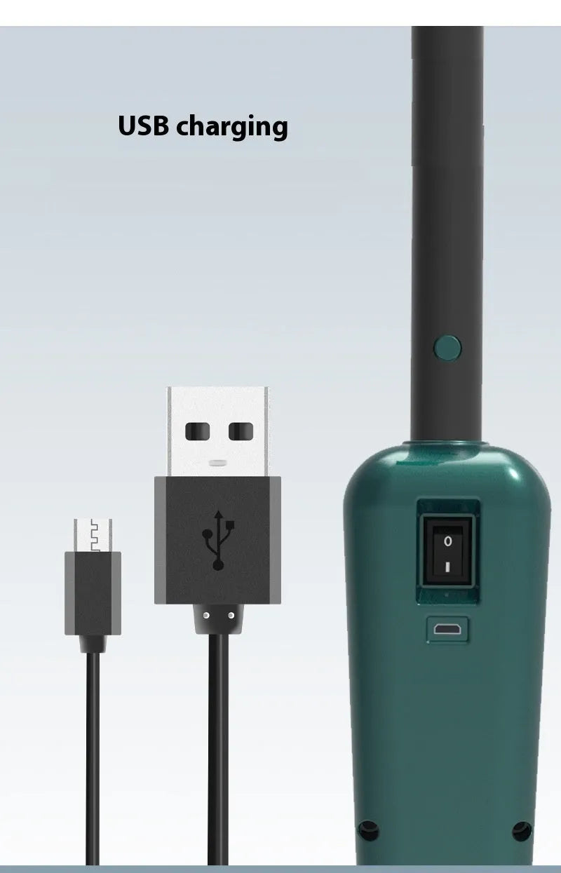 Wireless robotic floor cleaner with sweeping and mopping functions in S5 Green colour with USB charging cable