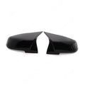 Bright black horn style rear-view mirror shell for BMW 1 2 3 4 Series, X1, M2, i3, plastic pair