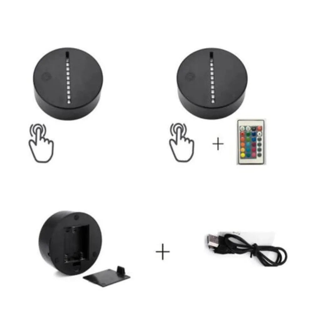 Panda night light with acrylic panel and ABS base showing multi-colour LED illumination.