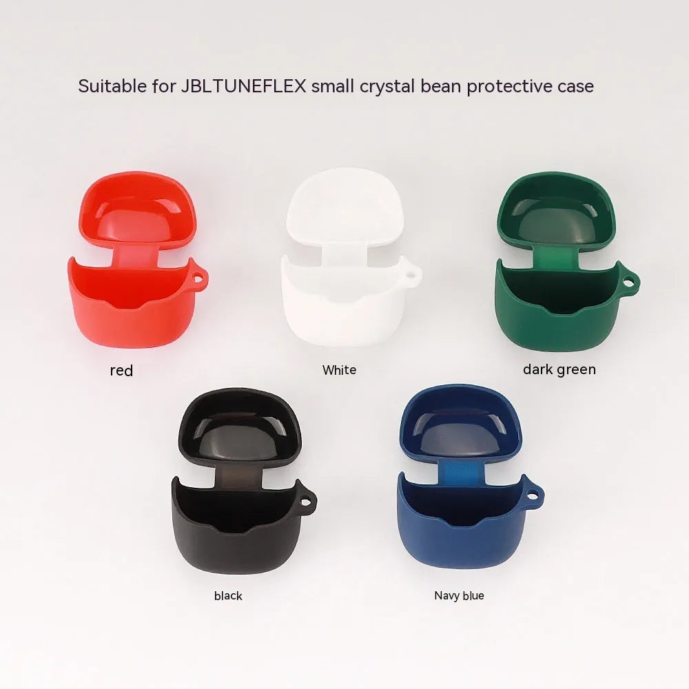 Silicone earphone case for TUNE FLEX small crystal bean charging bin in Black Nude soft shell