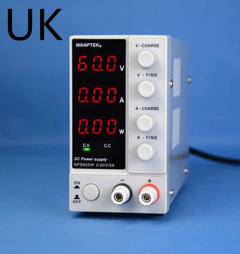 White S605W model adjustable DC laboratory power supply unit for electronics repair.