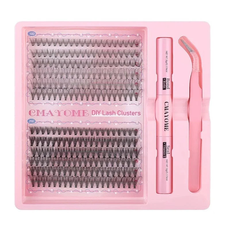 DIY single cluster false eyelashes with artificial fibre construction measuring 15.5cm length