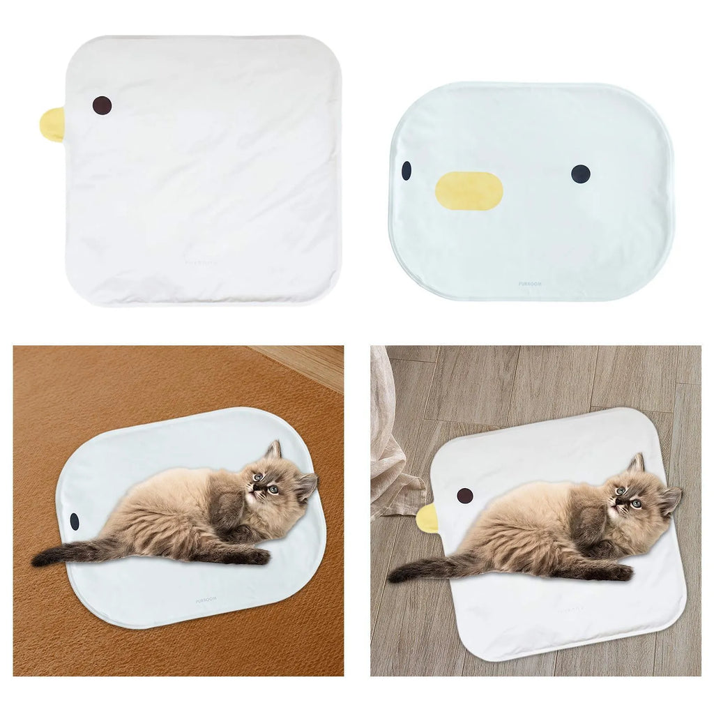 Chick shaped pet cooling mat 45cm square with composite cloth surface