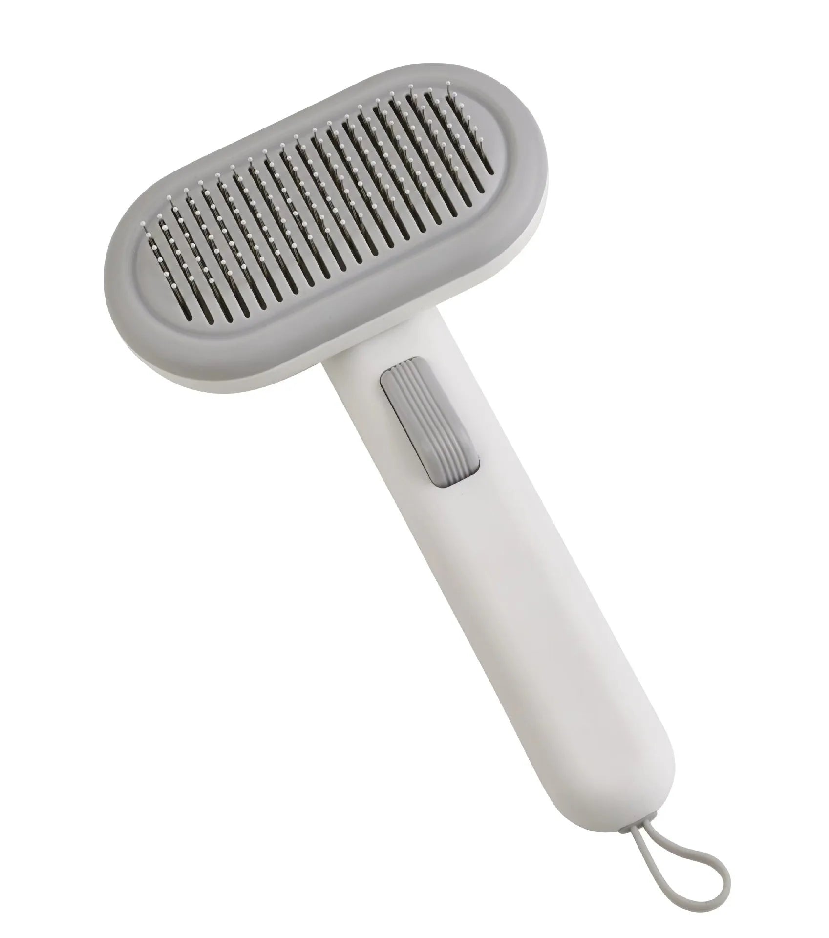Large pet hair removal comb with stainless steel teeth and lady shaver in light grey colour