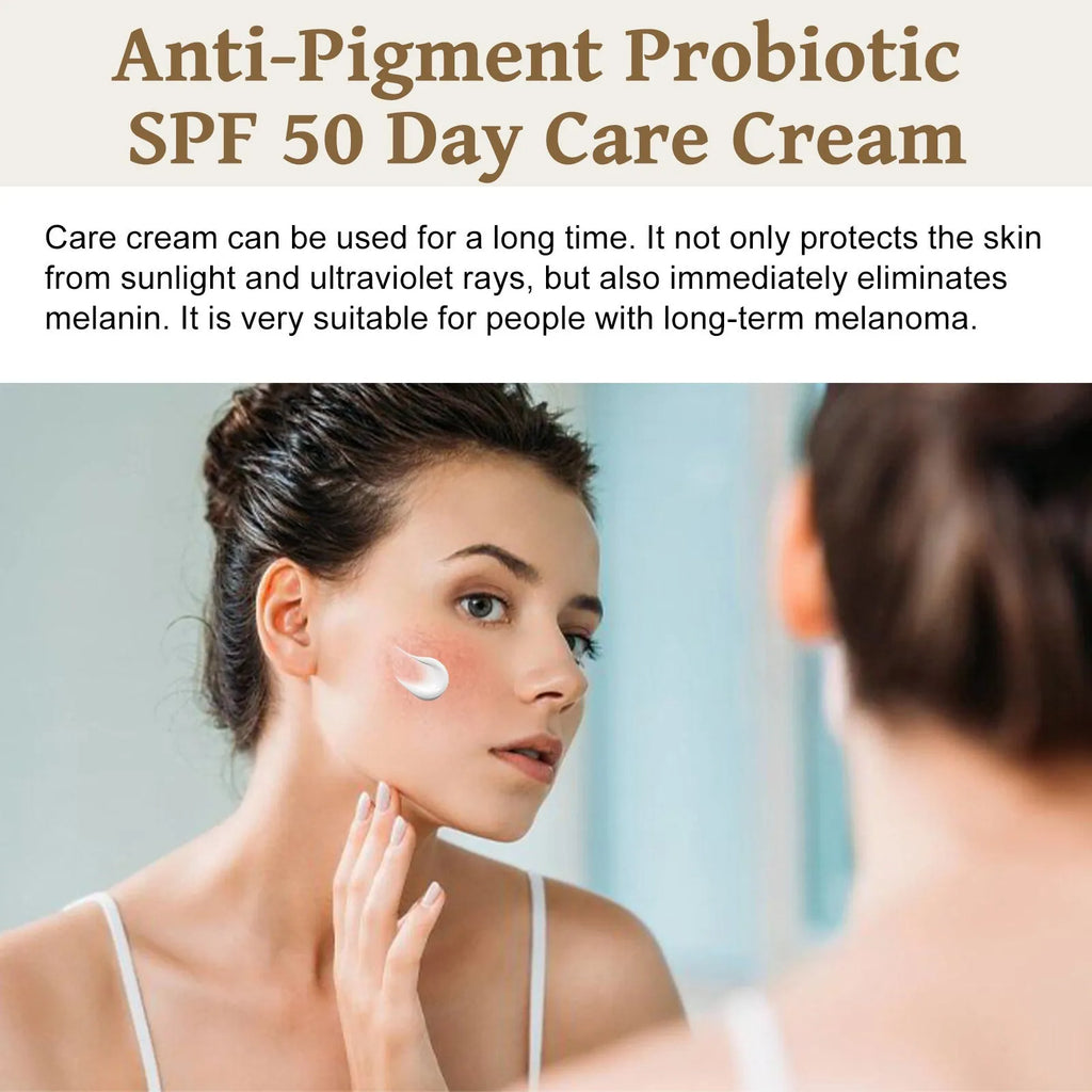 50g container of probiotics brightening protective cream with vitamin C and titanium dioxide.