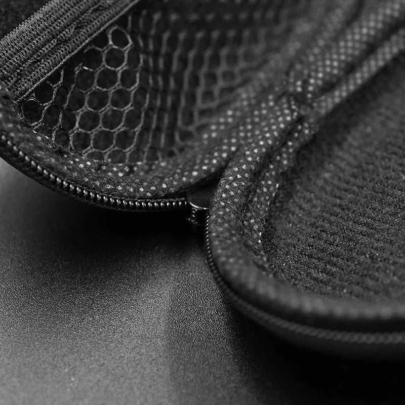 Black oval leather earphone storage bag for EDX PRO, ZEX PRO, and DQ6S earphone models