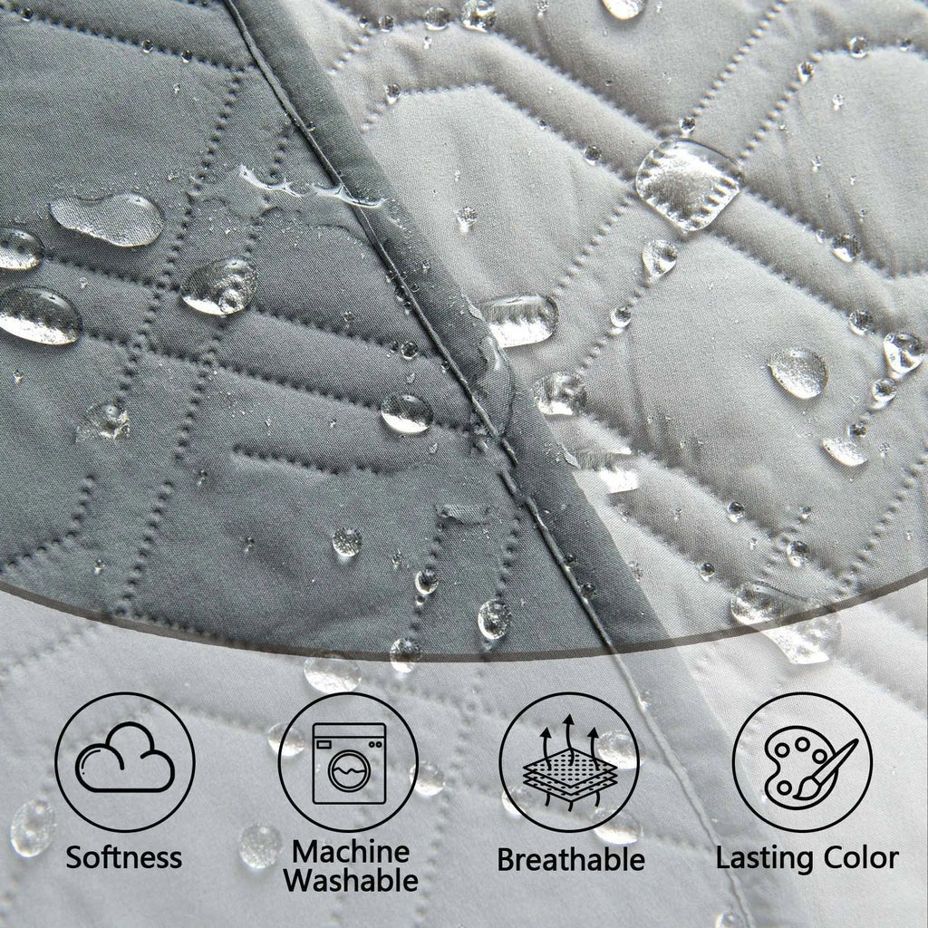 Double-sided waterproof dog sofa cushion with reversible dark gray and khaki colour options